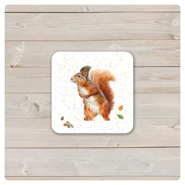'Woodland Collection' Coaster - 'Little Red' Squirrel - Harebell Designs