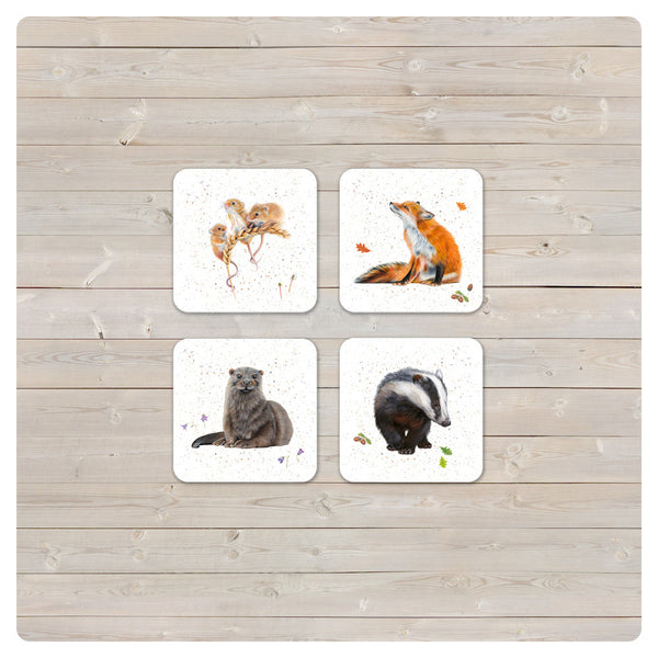 'Woodland Collection' Coaster - 'Basil' Red Fox - Harebell Designs