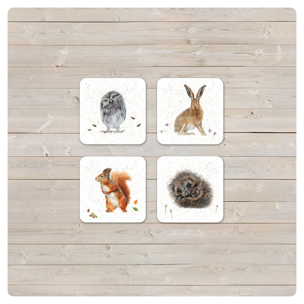 'Woodland Collection' Coaster - 'Little Red' Squirrel - Harebell Designs